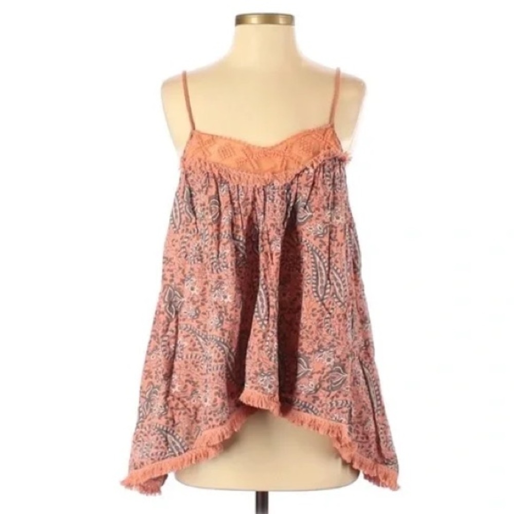 Anthropologie Paisley Tank Top in Pink and Brown - Picture 3 of 8